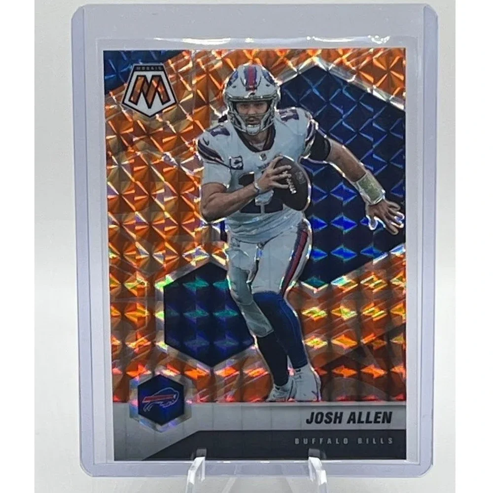 Josh Allen Orange Fluorescent Mosaic 2021 Panini Mosaic 26 NFL Buffalo Bills